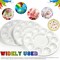 22pcs Art Paint Tray Palette Plastic Pallet for Kids or Pupils to Painting, DIY Craft,Play Party at Home, Kindergarten or School, White